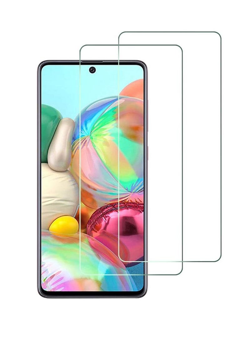 Super 2 Pieces Tempered Glass Screen Protector Clear Designed For Samsung Galaxy A71 Full Screen Coverage And Bubble Free - Image 1