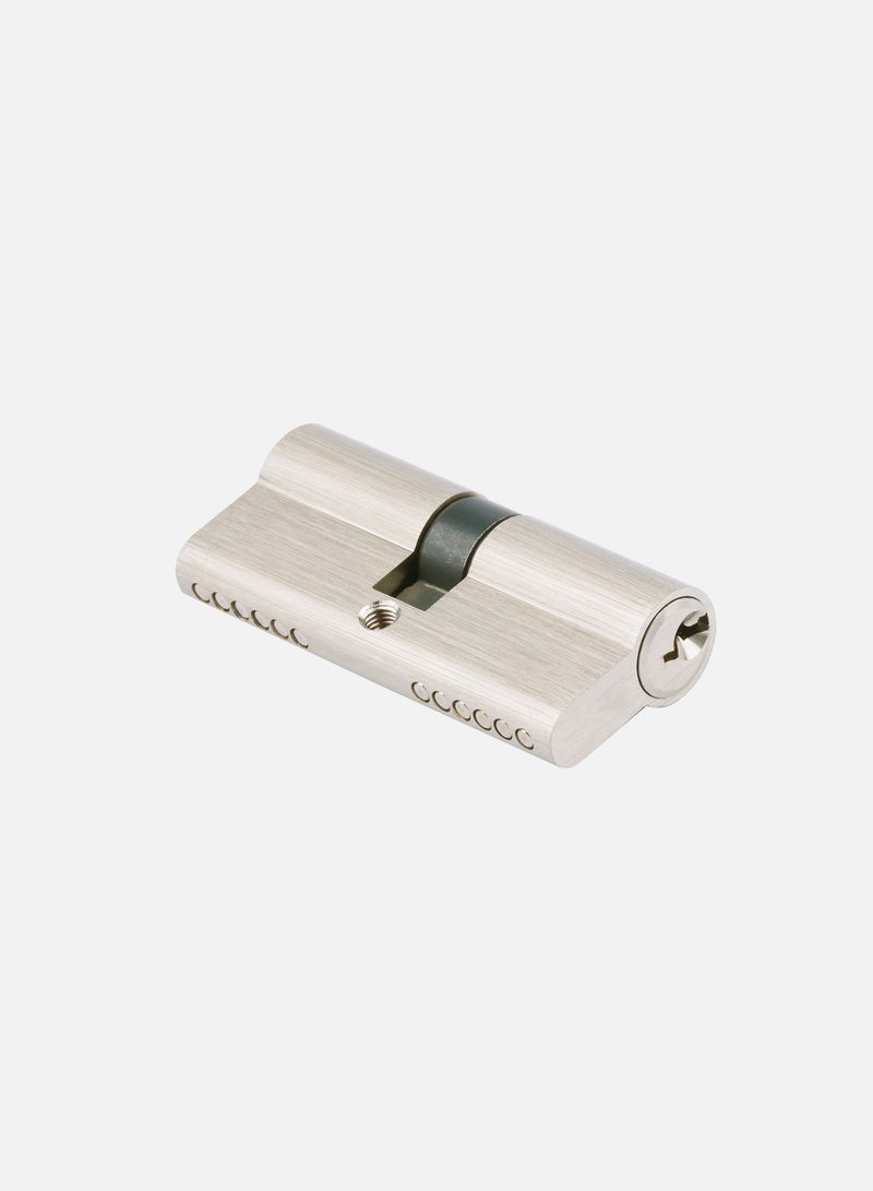 CINCINNO Full Brass 70mm Euro Cylinder Lock – Double Sided Key, 5-Year Warranty, High Security, Anti-Rust, Easy Installation – Ideal for Doors, Cabinets, Wardrobes, Bedrooms – (Satin Nickel) 