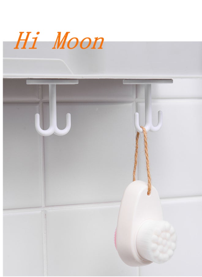 Hi Moon 3PCS Adhesive Coat Hook Plastic Ceiling Hooks Ceiling Towel Hooks Under Shelf Key Hooks Kitchen Cabinet Hooks Kitchen Towel Hooks Robe Towel Hook Bathroom Hook Bathrobe Sucker  - Image 2