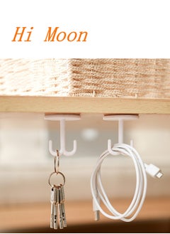 Hi Moon 3 قطع من خطافات المعاطف اللاصقة وخطافات السقف البلاستيكية وخطافات مناشف السقف وخطافات المفاتيح أسفل الرف وخطافات خزانة المطبخ وخطافات مناشف المطبخ وخطاف منشفة رداء الحمام ومصاصة رداء الحمام  - Image 4
