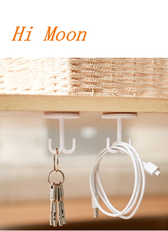 Hi Moon 3PCS Adhesive Coat Hook Plastic Ceiling Hooks Ceiling Towel Hooks Under Shelf Key Hooks Kitchen Cabinet Hooks Kitchen Towel Hooks Robe Towel Hook Bathroom Hook Bathrobe Sucker  - Image 4