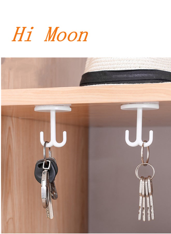 Hi Moon 3PCS Adhesive Coat Hook Plastic Ceiling Hooks Ceiling Towel Hooks Under Shelf Key Hooks Kitchen Cabinet Hooks Kitchen Towel Hooks Robe Towel Hook Bathroom Hook Bathrobe Sucker  - Image 3
