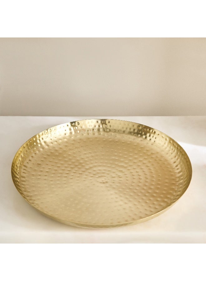 Home Box Avya Metal Hammered Round Tray - 35x35x4 cm - Image 2