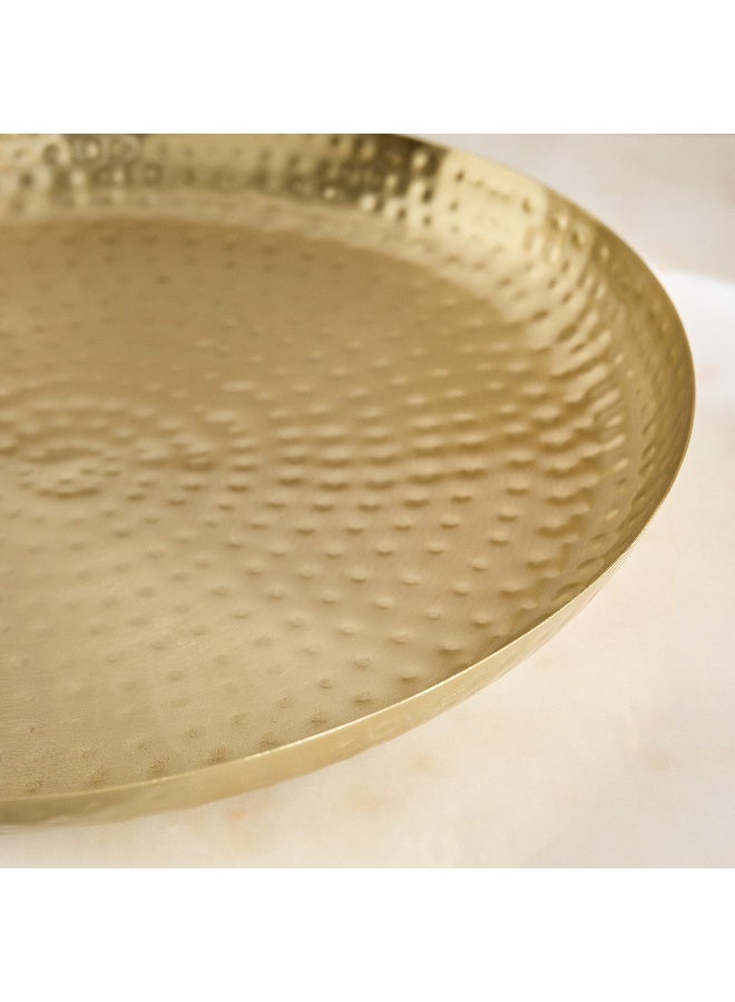 Home Box Avya Metal Hammered Round Tray - 35x35x4 cm - Image 3