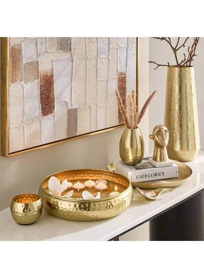 Home Box Avya Metal Hammered Round Tray - 35x35x4 cm - Image 4