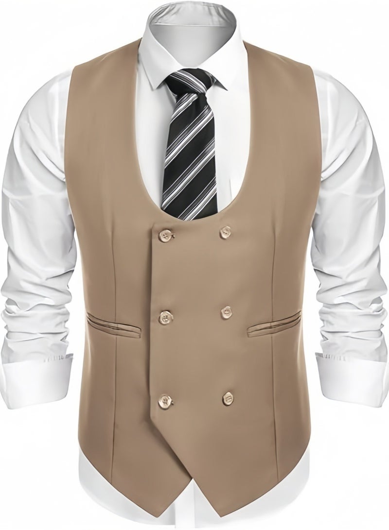 KUYING New Men's British Fashion Slim Fit Suit Vest  - Image 1