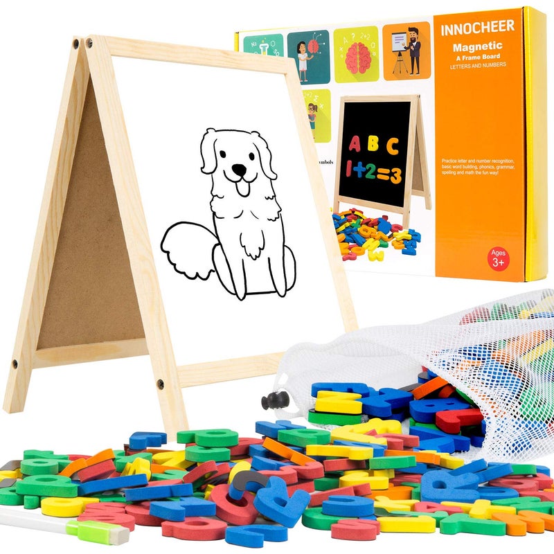 INNOCHEER Magnetic Letters and Numbers for Toddlers Magnetic Board for Kids ABC Alphabet Magnets Educational Dry Erase Board  Whiteboard  Chalkboard for Toddlers Writing  Drawing Kids Toys - Image 3