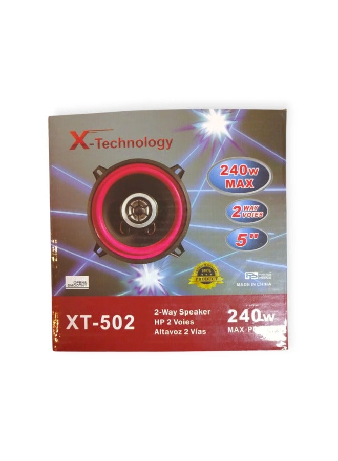 X-Technology XT-502 Car Speakers 240W Car Subwoofer Car Stereo Audio