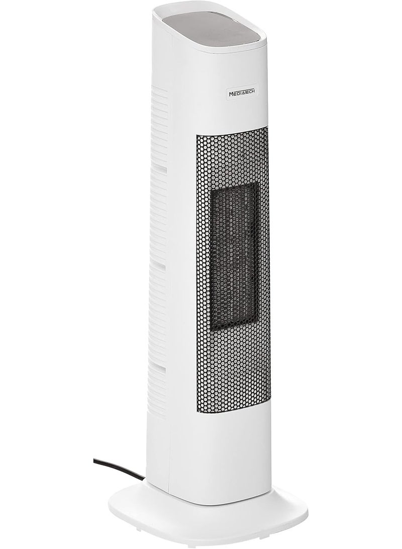 Media Tech Electric Tower Ceramic Heater ,2000 Watt ,Thermostat, Movable base ,Safty lock Remote Control, MT-TCH005- White - Image 5