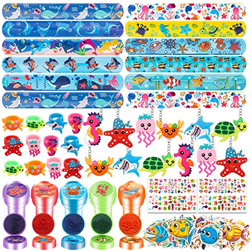 Moncinday 88Pcs Under the Sea Party Favors for Kids Ocean Sea Animals Themed Party Supplies for Boys Girls Cute Sea Animal Party Favors for Birthday Party Supplies School Rewards Prize for Kids - Image 1