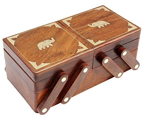 ITOS365 Handmade Wooden Jewelry Box/Case/Storage for Women Jewel Organizer Christmas Gift Items - Image 1