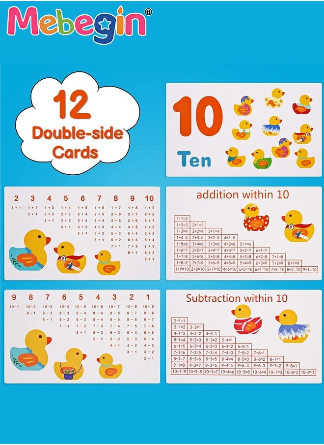 MEBEGIN Wooden Magnetic Ducks Fishing Game, Counting Ducks Playset with 23 Ducks, 10 Blocks and 12 Double-sided Cards and 2 Rods, Creative Montessori Fishing Toys, Preschool Learning Numbers Board Game, Ideal Gift for Kids  - Image 5
