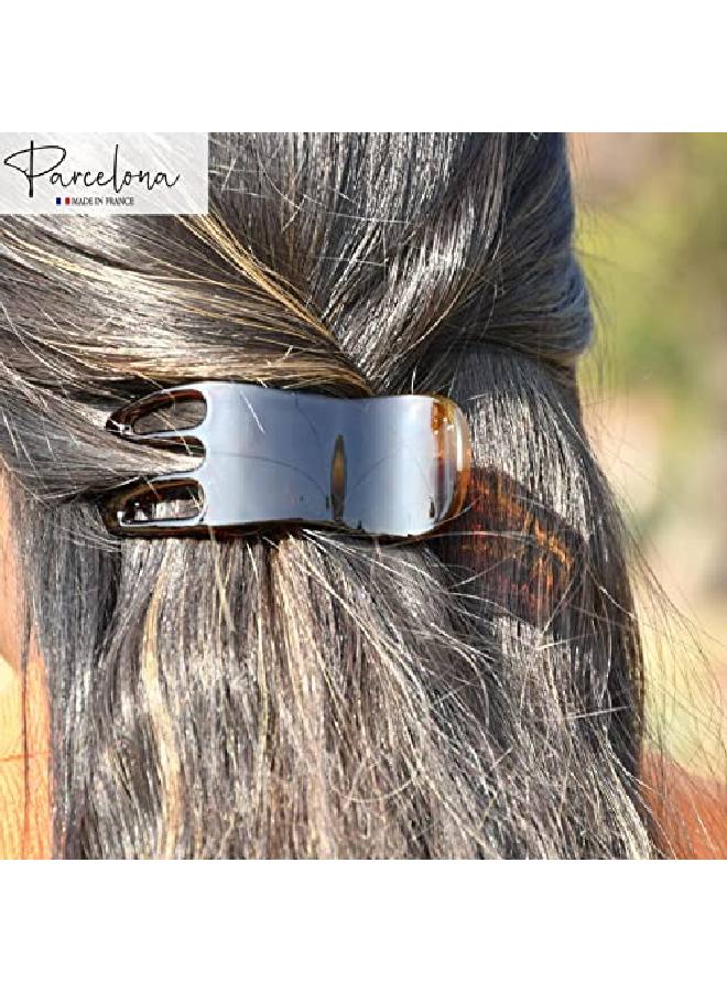 Parcelona French Simply Bear Paw Tortoise Shell Celluloid Medium Side Slide In Jaw Yoga Hair Claw Clip For Fine Hair - Image 3