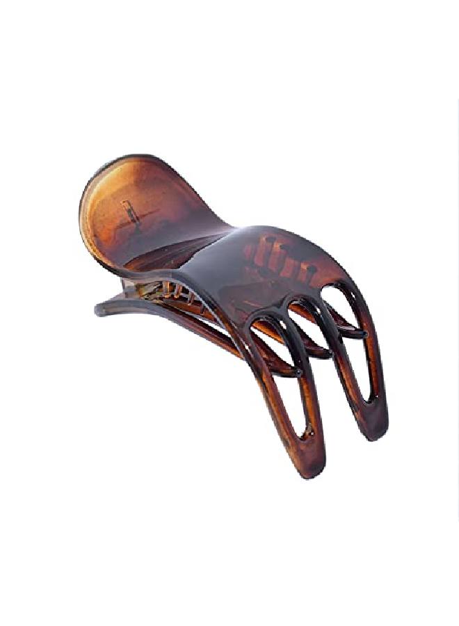 Parcelona French Simply Bear Paw Tortoise Shell Celluloid Medium Side Slide In Jaw Yoga Hair Claw Clip For Fine Hair - Image 1
