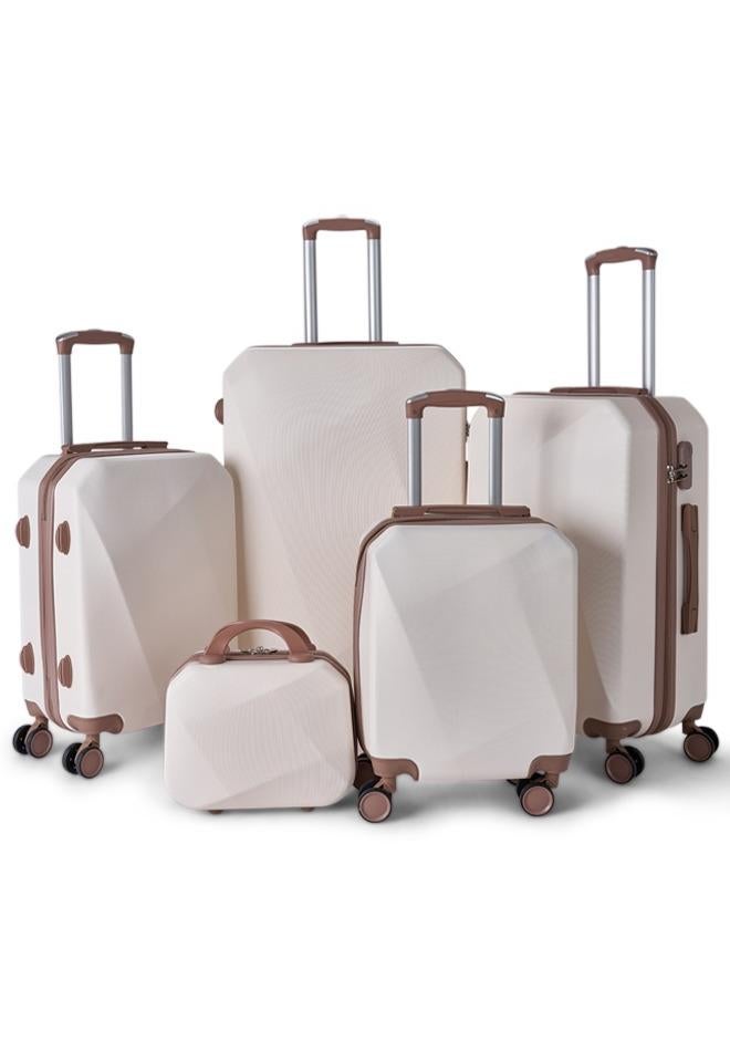 Limra Luggage Trolley Bags set of 5 Pcs Beige/Gold - Image 1