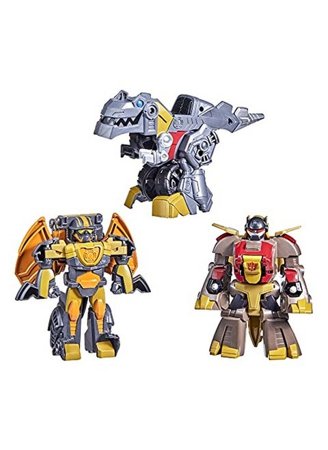 Dinobot Adventures Dinobot Squad Grimlock Dinobot Snarl And Predaking 3Pack Converting Figures 4.5Inch Toys Ages 3 And Up