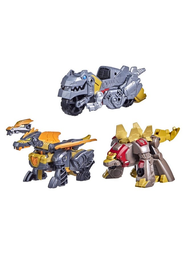 TRANSFORMERS - Dinobot Adventures Dinobot Squad Grimlock Dinobot Snarl And Predaking 3Pack Converting Figures 4.5Inch Toys Ages 3 And Up - Image 1