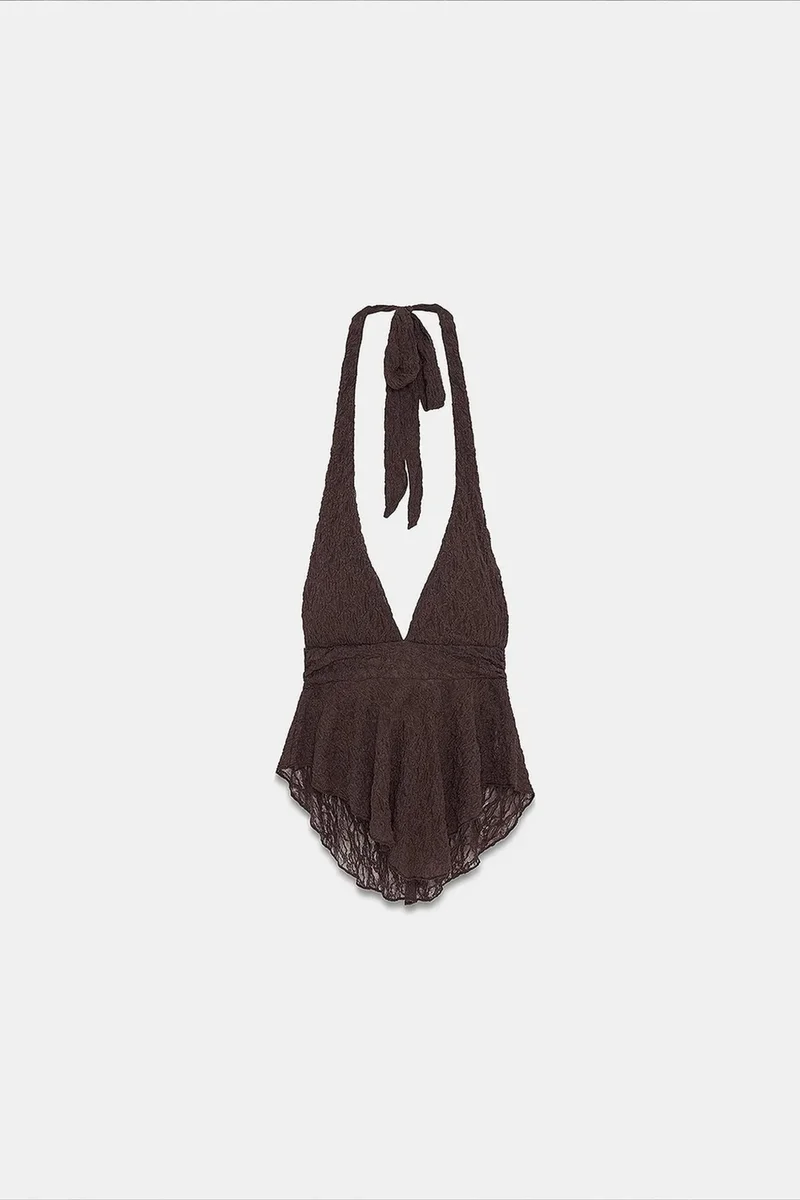 Dilvin Coffee Brown DILVIN Women’s Polyamide Elastane Blouse for Women | Best Price UAE