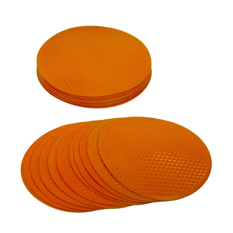 GISCO Spot Markers 9 Inch Non Slip Rubber Agility Markers Flat Field Cones Floor Dots for Soccer Basketball Sports Speed Agility Training and Drills | Pack of 10 (Orange) - Image 1