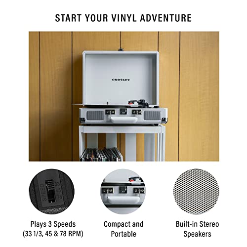 Crosley كروسلي CR8005F-WS كروزر بلس مشغل أسطوانات فينيل بتقنية بلوتوث 3 سرعات، رمل أبيض - Image 2