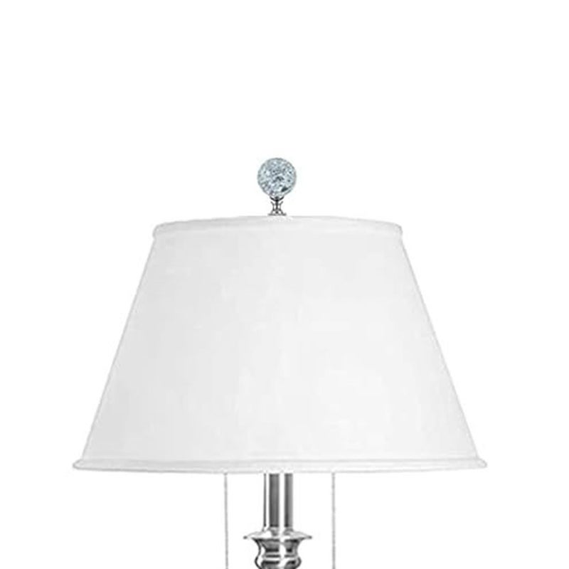 2Pcs Crystal Glass Lamp Finial Shaped Clear Crackle Glass with Metal Finish Base - Image 4
