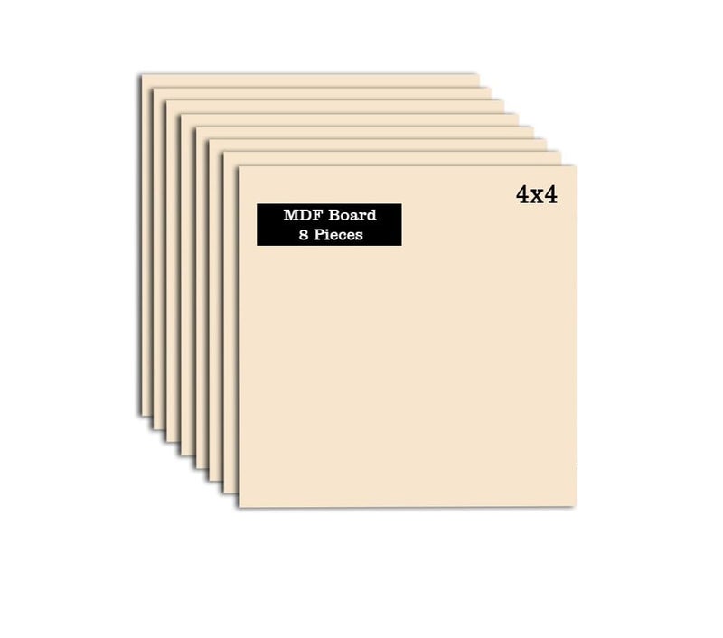 Bikri kendra - Square Cutout (8 Piece), Art and Craft,(4 x 4 Square MDF Board), Painting Art kit - Image 1