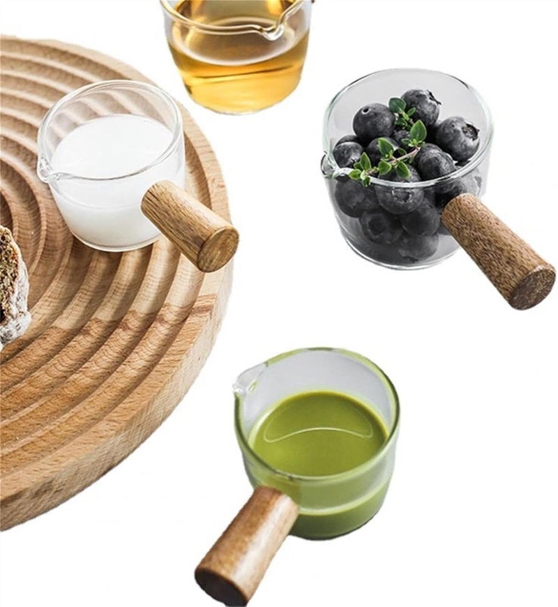 Mini Glass Pot with Wooden Handle – Heat-Resistant Pot for Coffee, Milk, Sauce, and Kitchen Use – Compact & Elegant Design - Image 4