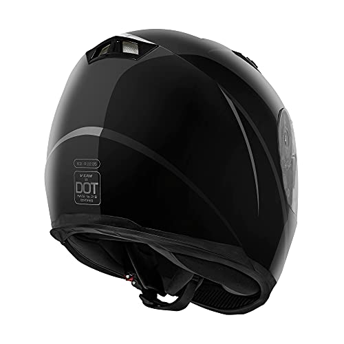 VCAN VX Lightweight Full Face Motorcycle Street Bike Helmet with Extra Tinted Visor DOT Approved (Gloss Black, Medium) - Image 5