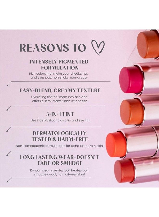 HOUSE OF MAKEUP - Lip And Cheek Blush Tint ; 3In1 Blush ; Tint For Cheeks Lips And Eyes ; Creamy Hydrating Noncomedogenic Blusher ; Lip Tint For Women Men All ; Burnt Rose ; 8 Gms - Image 1