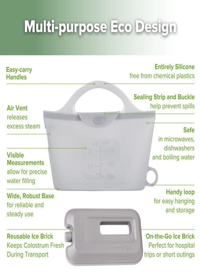 haakaa Colostrum Feeding Essentials Pack - Colostrum Collector Kit +Silicone Microwave Steam Sterilizer Bag 750ml + Reusable Ice Packs for Cooler - Image 5