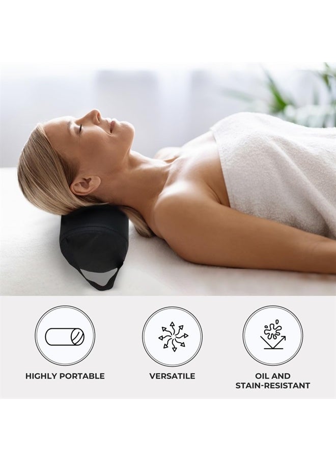 ForPro Professional Collection Full Round Bolster Pillow, Black, Oil and Stain-Resistant, for Massage and Yoga, 6" R x 26" L  - Image 5