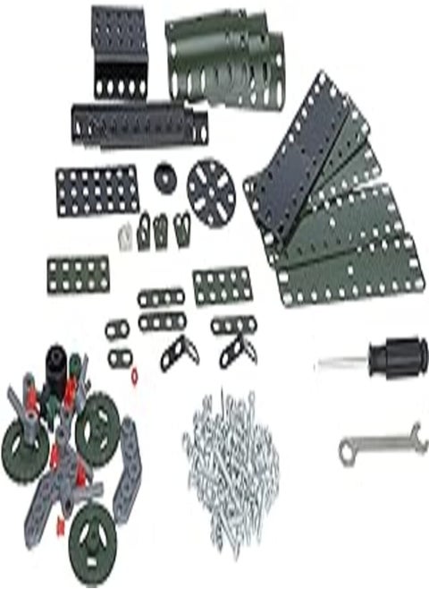 Steam Engine Construction Set For Kids, 338 Pieces - Black and Green