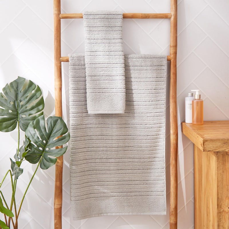 Home Centre Pack of 2-SS24-100% Cotton Zero Twist Bath Towel - 70CM X 1.5M - Grey - Image 2