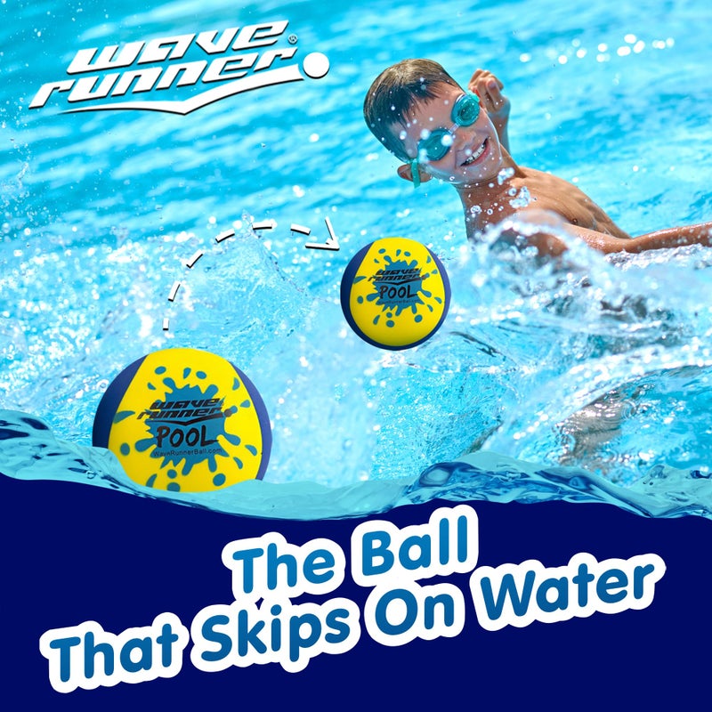 Wave Runner Soft Foam Water Skipping Ball | 2-Pack Bundle | Speed Duo Set Includes Two Water Bouncing Balls Mega Ball & Grip Ball | Great Summer Toy for Beach Swimming Pool River Lake (2 Large Balls) - Image 2