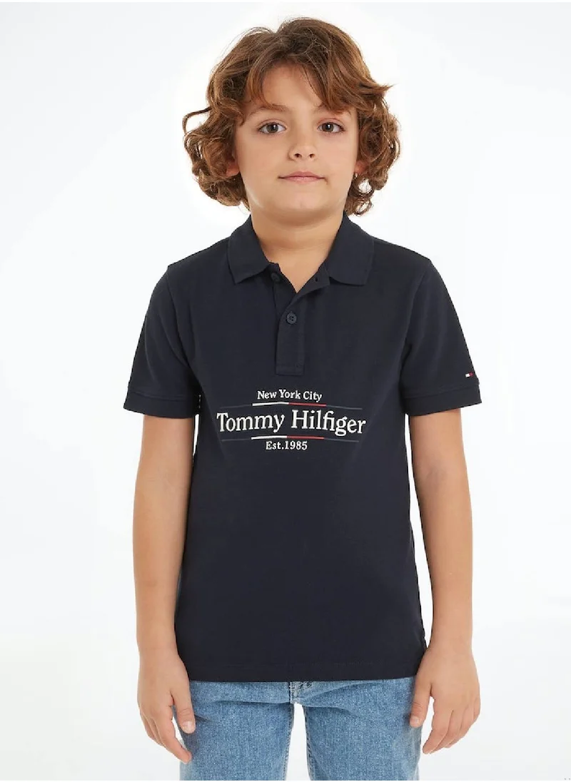 TOMMY HILFIGER Boys' Icon Regular Polo - Cotton, Blue