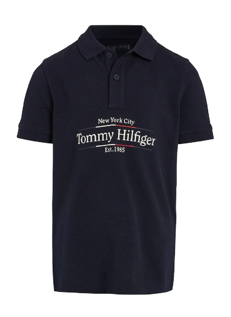 TOMMY HILFIGER Boys' Icon Regular Polo - Cotton, Blue