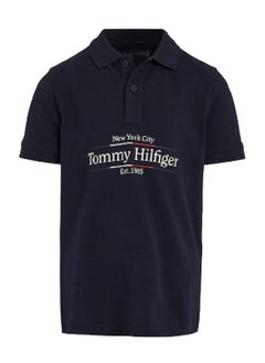 TOMMY HILFIGER Boys' Icon Regular Polo - Cotton, Blue  - Image 2