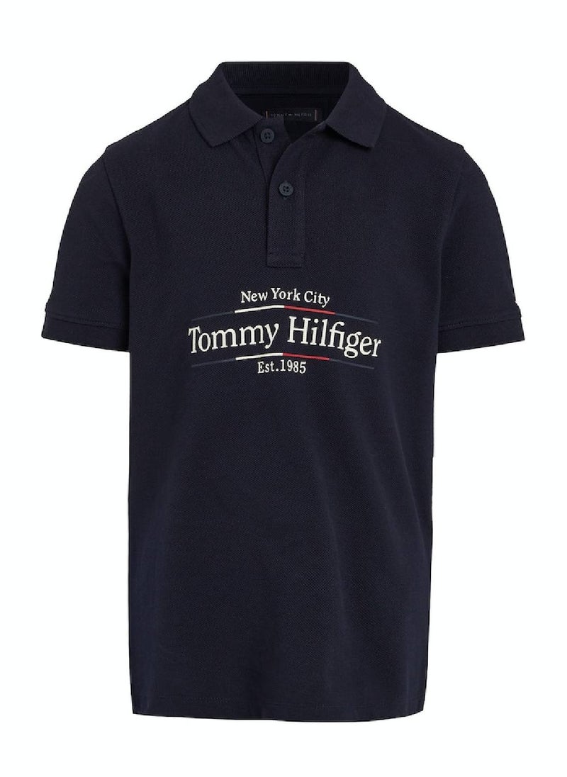 TOMMY HILFIGER - Boys' Icon Regular Polo - Cotton, Blue - Image 1