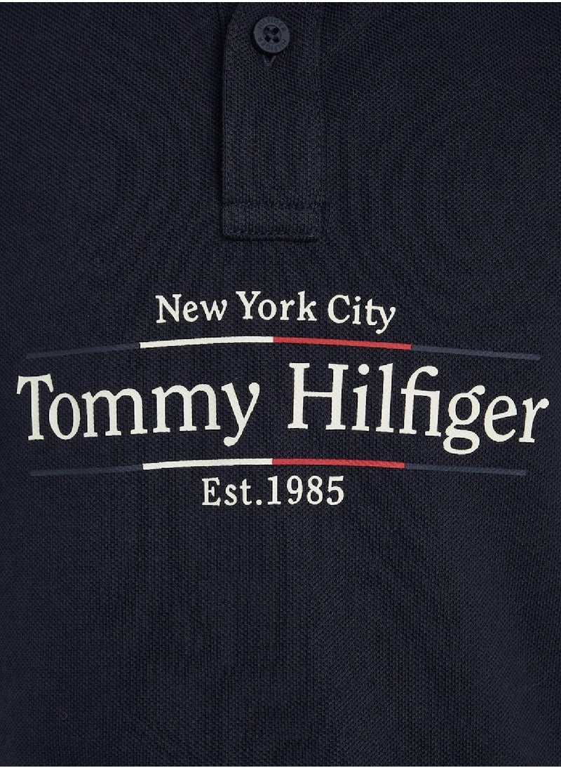 TOMMY HILFIGER - Boys' Icon Regular Polo - Cotton, Blue - Image 1