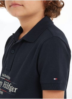 TOMMY HILFIGER Boys' Icon Regular Polo - Cotton, Blue  - Image 4