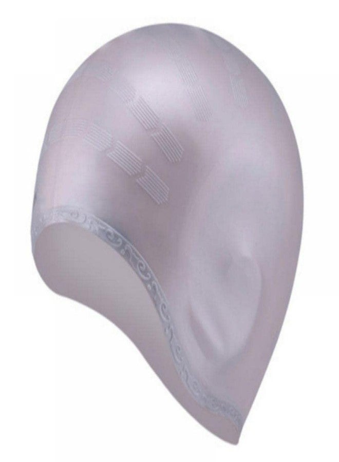 AASHRAY Swim CAPS for Men & Women - Silicone Hat, Swimming Cap for Long Hair, Fitted Waterproof Hats, Pool Accessories, Ear & Water Protection (Extra Long & Extra Soft) (Grey) - Image 1