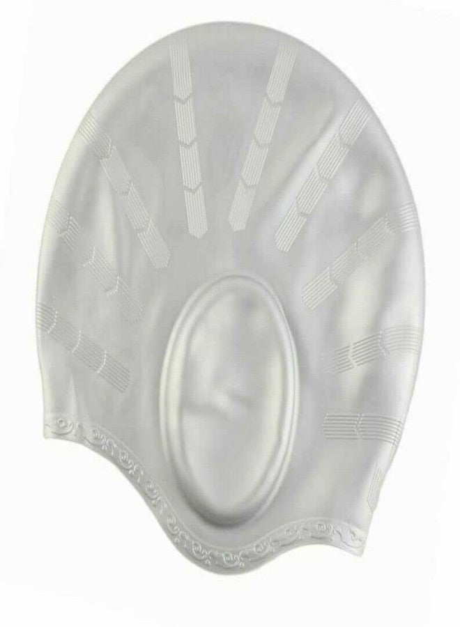 AASHRAY Swim CAPS for Men & Women - Silicone Hat, Swimming Cap for Long Hair, Fitted Waterproof Hats, Pool Accessories, Ear & Water Protection (Extra Long & Extra Soft) (Grey) - Image 2