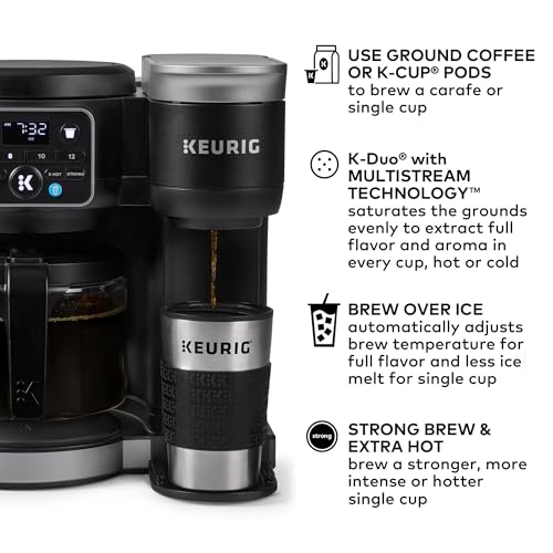 Keurig K-Duo Hot & Iced Single Serve & Carafe Coffee Maker, MultiStream Technology, 72oz Reservoir (Gen 2) - Image 2