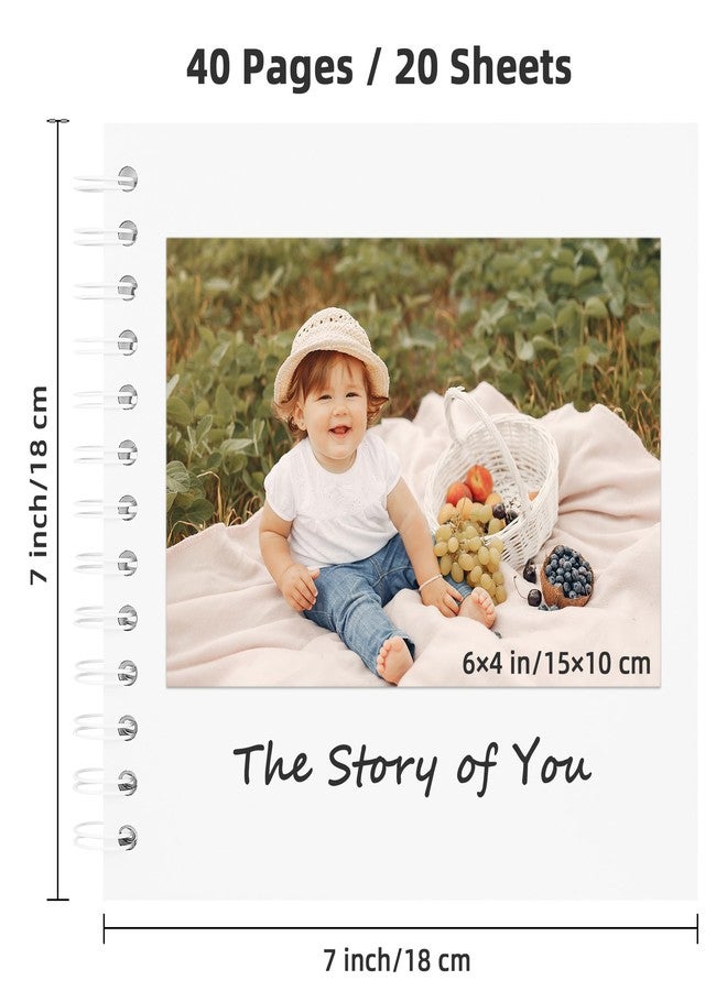 Yopih 7x7 Inch DIY Scrapbook Photo Album, Hardcover Kraft Paper Acid-Free, 20 Sheets (40 Pages), Lay Flat & Cover Customizable Memory Book for Weddings Anniversaries Guest Book Baby Family Travel - Image 2