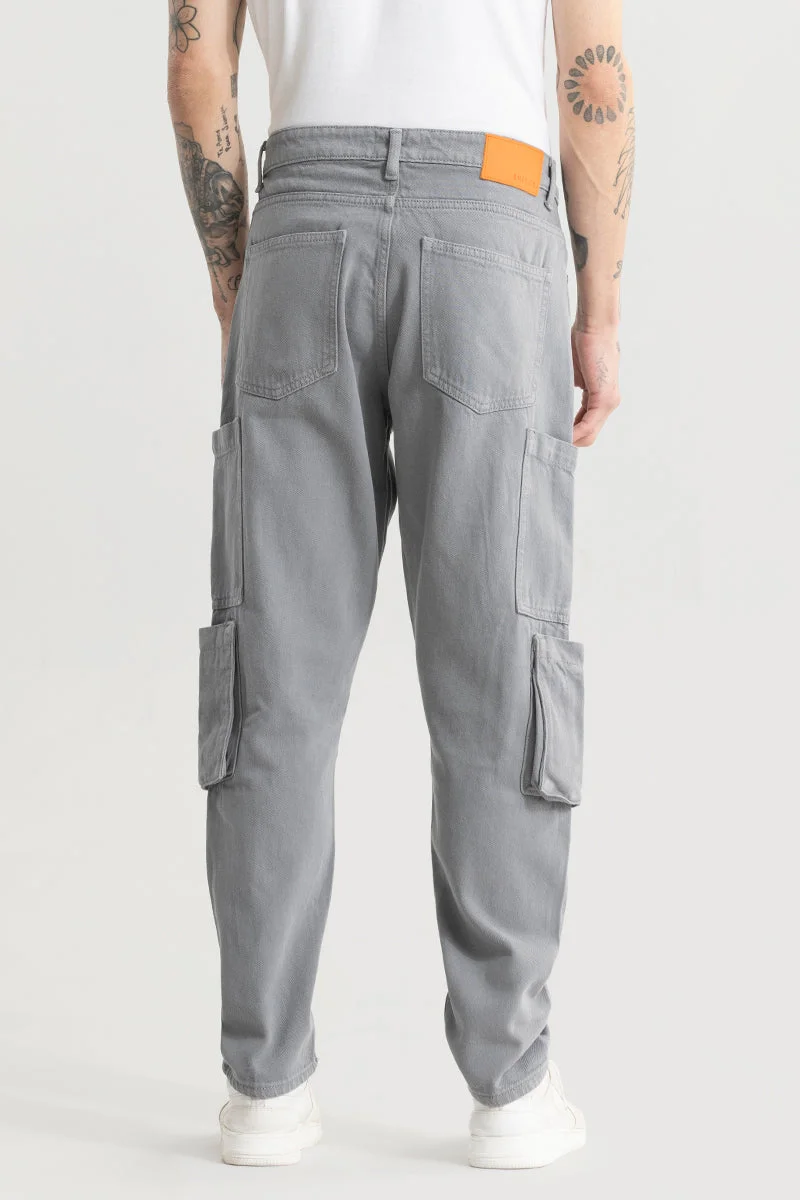 Snitch Grey Void Grey Baggy Fit Jeans for Men | Best Price UAE