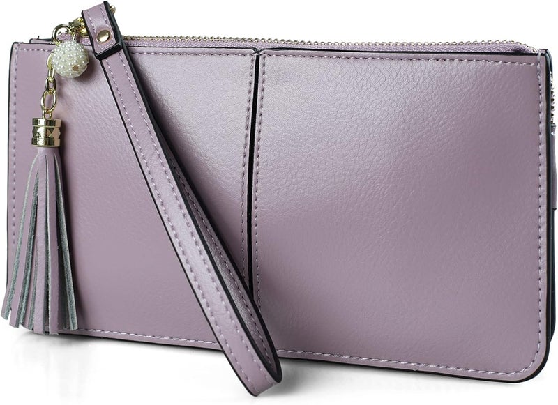 befen Genuine Leather Wristlet Clutch for Women Ultra-Slim Ladies Credit Card Holder Wallet Purses with RFID Protection - Image 1