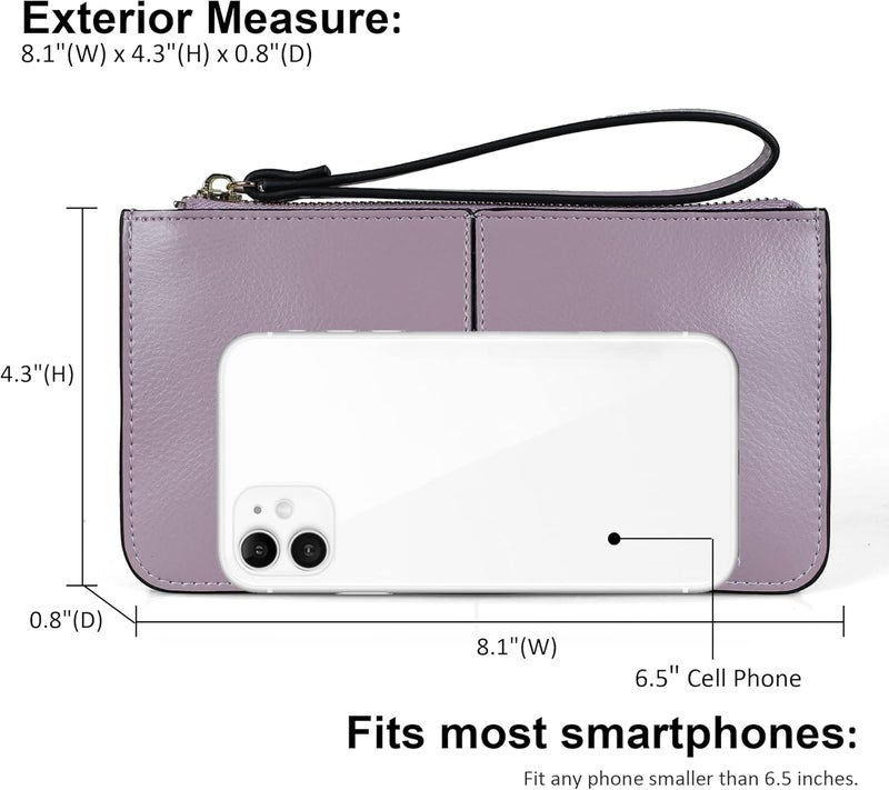 befen Genuine Leather Wristlet Clutch for Women Ultra-Slim Ladies Credit Card Holder Wallet Purses with RFID Protection - Image 4