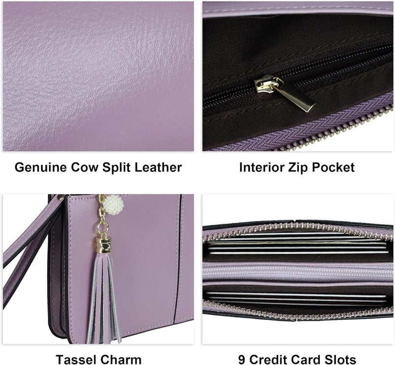 befen Genuine Leather Wristlet Clutch for Women Ultra-Slim Ladies Credit Card Holder Wallet Purses with RFID Protection - Image 5