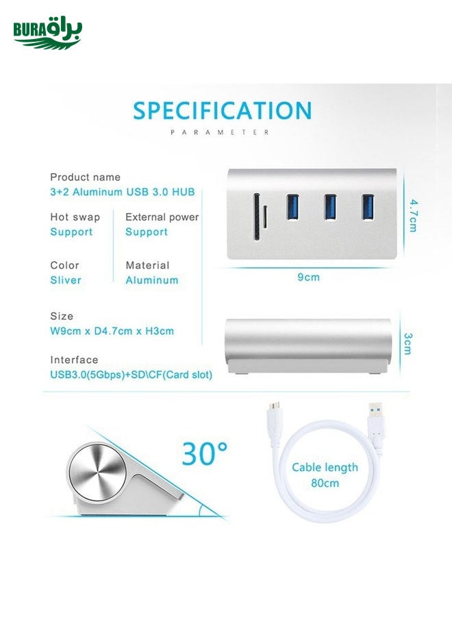 Rocketek HUB-3PC2 High Speed USB 3.0 Splitter HUB Adapter (White)