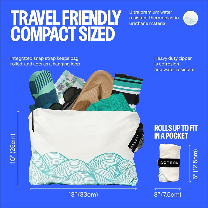Acteon Wet Dry Travel Bag, Splash Water Resistant & Heavy Duty Zipper Reusable Bags, Small Pocket-Friendly Pouch for Cloth Baby Diaper, Dirty Laundry Clothes, Swimsuit, Toiletries, Beach, Pool & Gym - Image 5